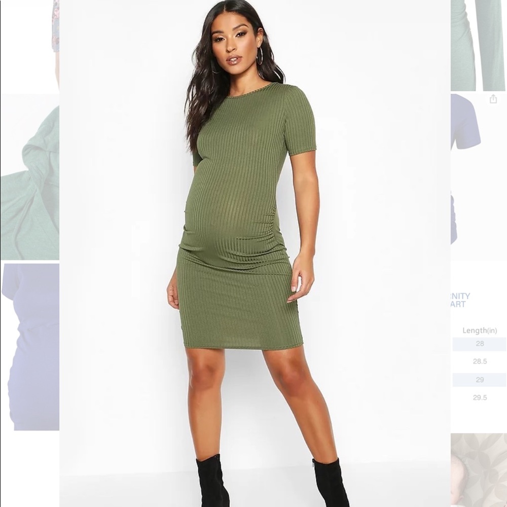 Maternity Basic Rib Bodycon Dress